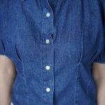 Hourglass Puff Denim Top